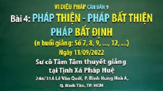 Vi diệu Pháp căn bản 9 - SC Tâm Tâm giảng Bài 4: Pháp thiện, Pháp bất thiện, Pháp bất định