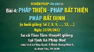 Vi diệu Pháp căn bản 11 - SC Tâm Tâm giảng Bài 4: Pháp thiện, Pháp bất thiện, Pháp bất định