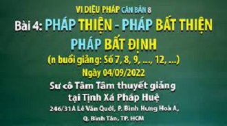 Vi diệu Pháp căn bản 8 - SC Tâm Tâm giảng Bài 4: Pháp thiện, Pháp bất thiện, Pháp bất định