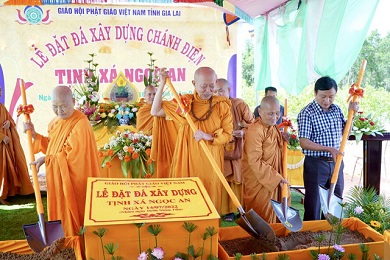 Gia Lai: Lễ đặt đá khởi công xây dựng chánh điện Tịnh xá Ngọc An