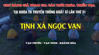 Chư hành giả quán chiếu tự thân trong thời khắc thiền định tại Khoá tu Khất sĩ lần thứ 31