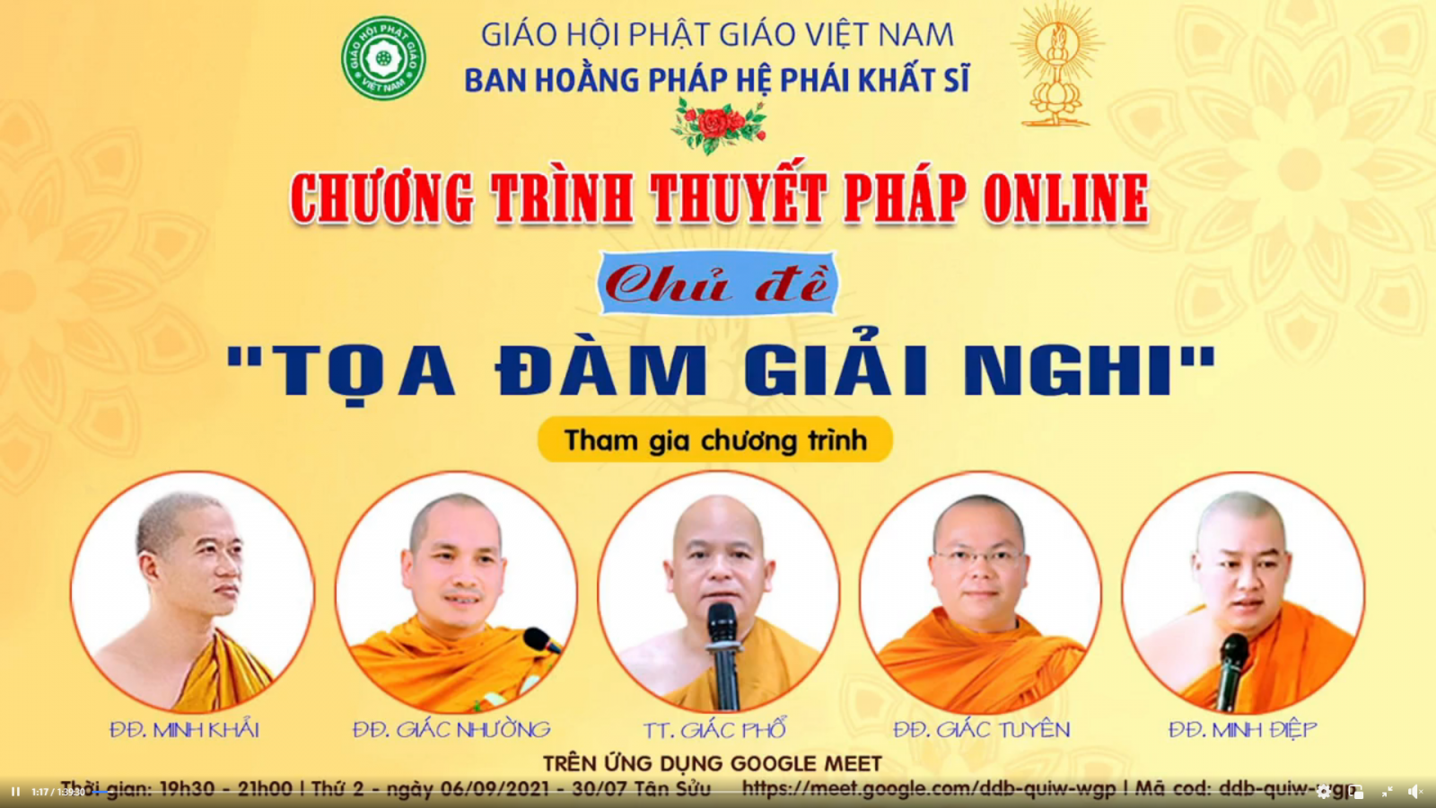Ban Hoằng Pháp Hệ phái Khất sĩ tổ chức Tọa Đàm Online với chủ đề “ Tọa Đàm Giải Nghi ”.